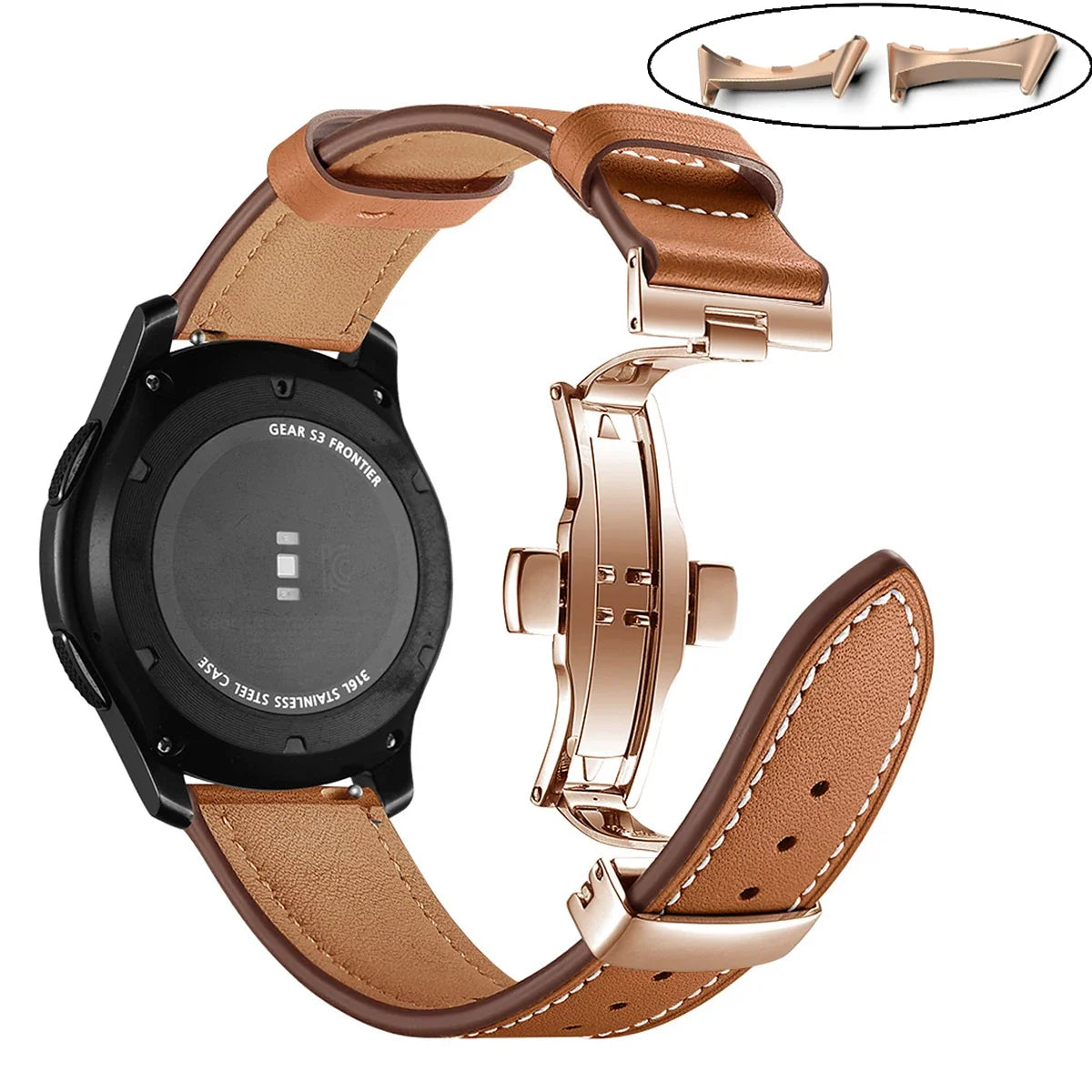 Google Pixel Watch 3/4 45mm Leather Butterfly Buckle Band