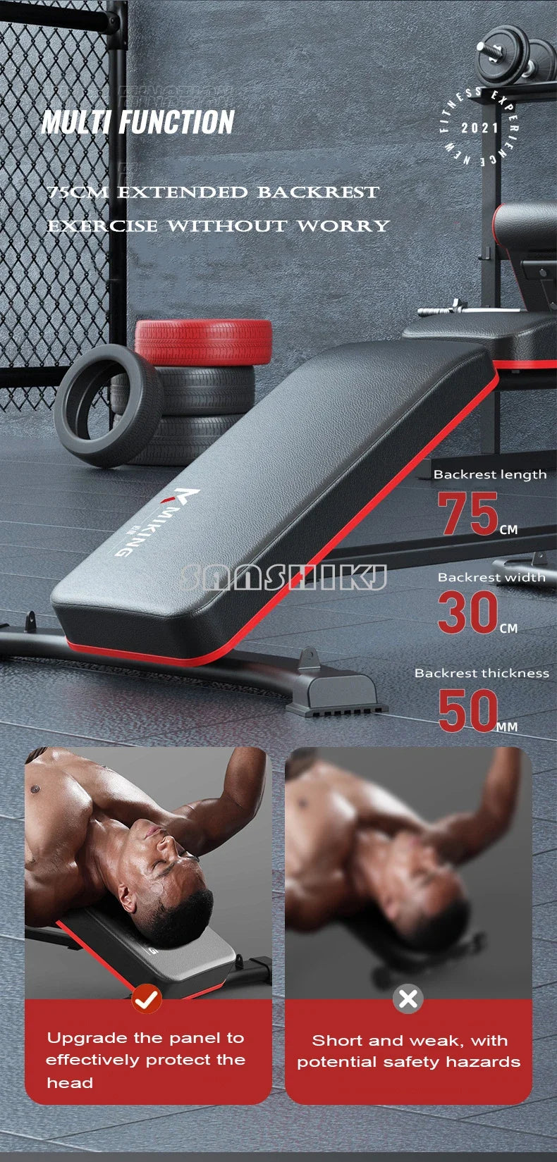 Multi-Function Weightlifting Bench – Adjustable Home Gym Fitness Bench