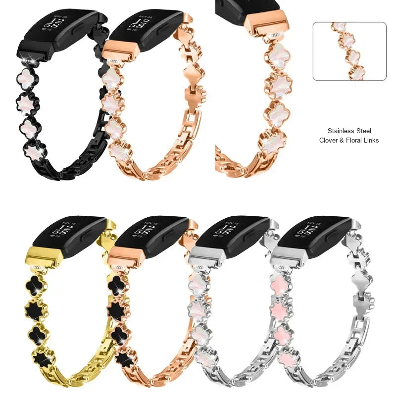 Fitbit Inspire & Ace Stainless Steel Clover Bracelet