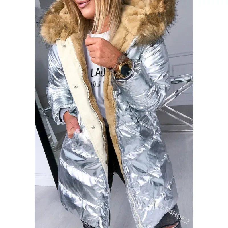 Women's Puffer Jacket – Faux Fur Collar