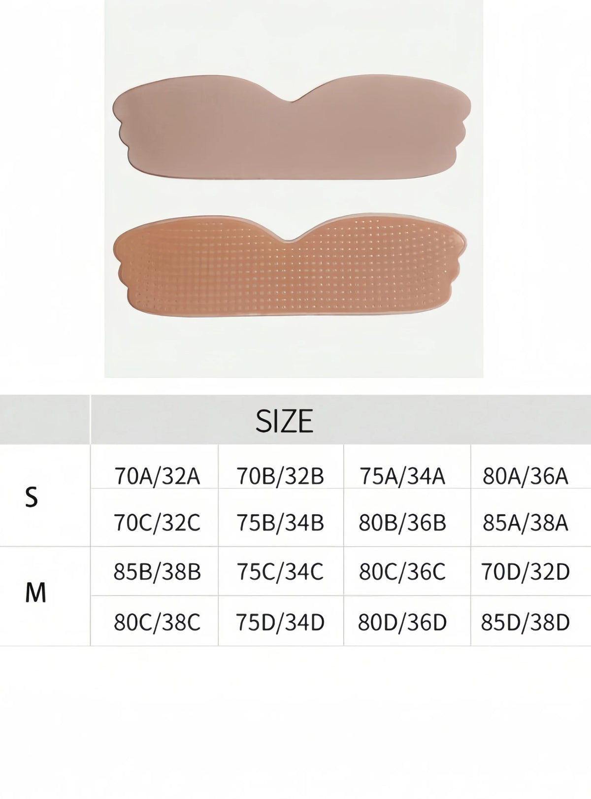 Sujetador Adhesivo sin Tirantes Invisible Adhesivo Push Up Sujetador de Silicona para Vestido sin Espalda