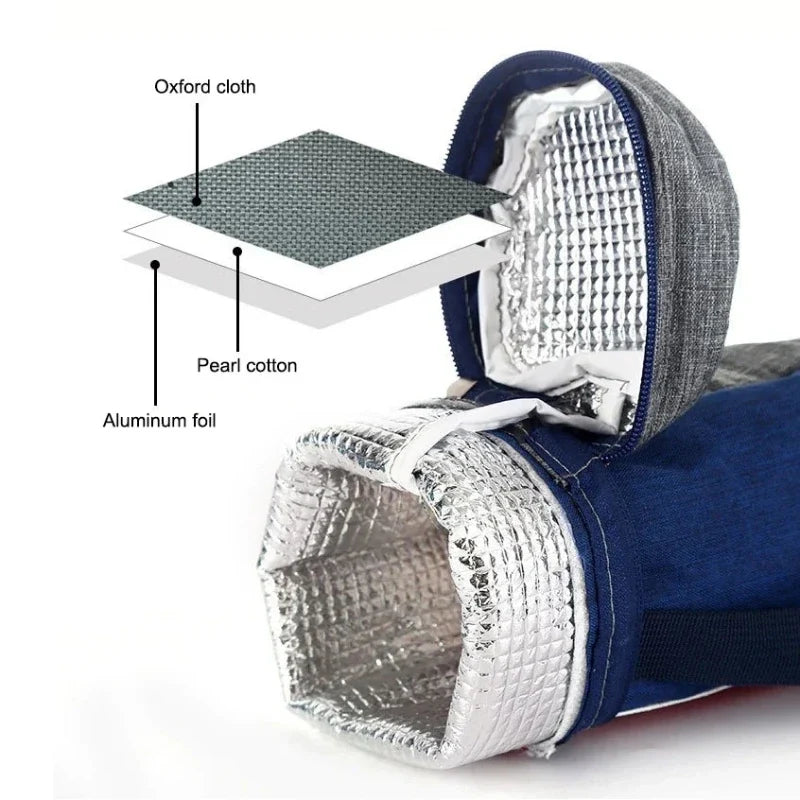 Bolsa Térmica Portátil con Correas de Transporte, Funda Aislante de Tela Oxford, Película de Aluminio, para Viajes, Camping, Mantiene las Bebidas Frías/Calientes