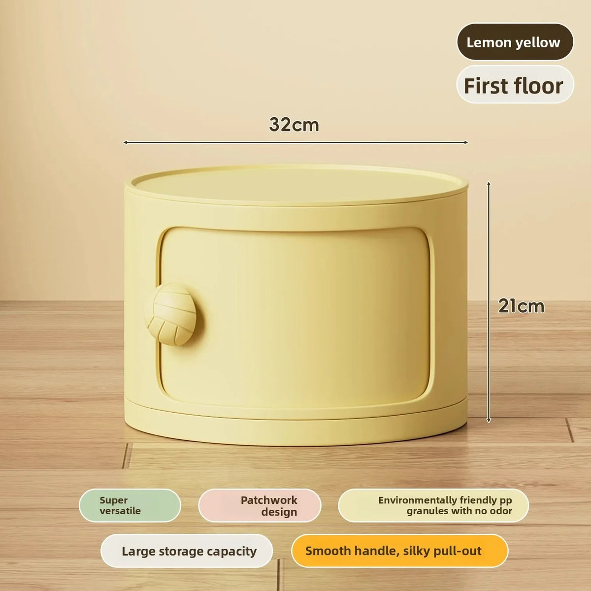 Bedside table Cream wind multi-layer cylindrical bedroom locker Ornament storage cabinet