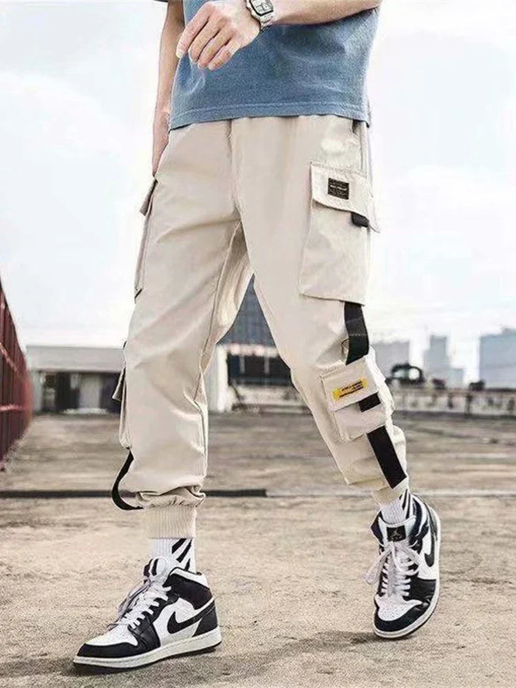 Men's Cargo Joggers, Casual Hip Hop Streetwear Sweatpants