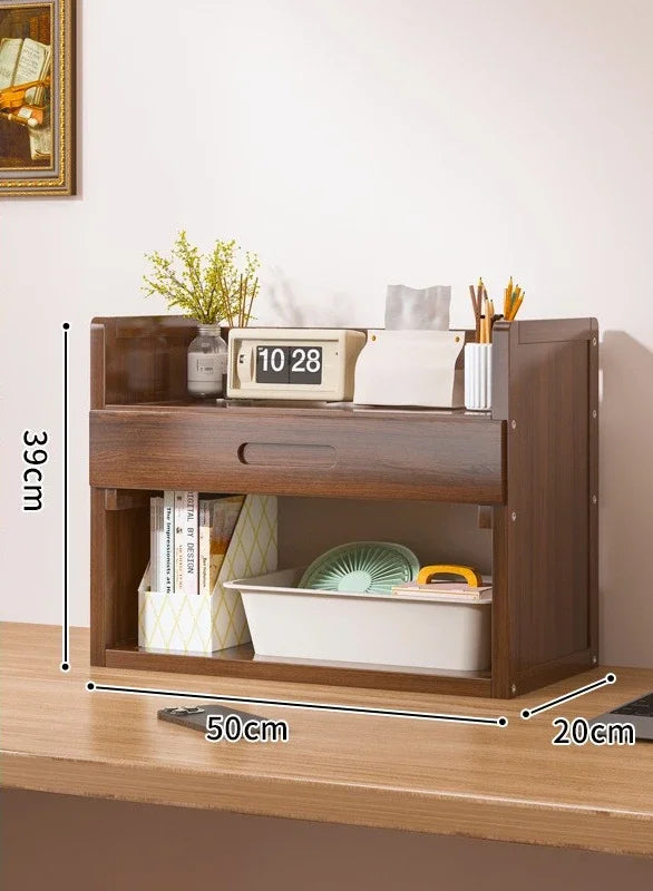 Household Goods Simple Desktop Bookshelf Dormitory Multi-layer Storage Rack Home Student DeskSolid Wood With Extraction Rack
