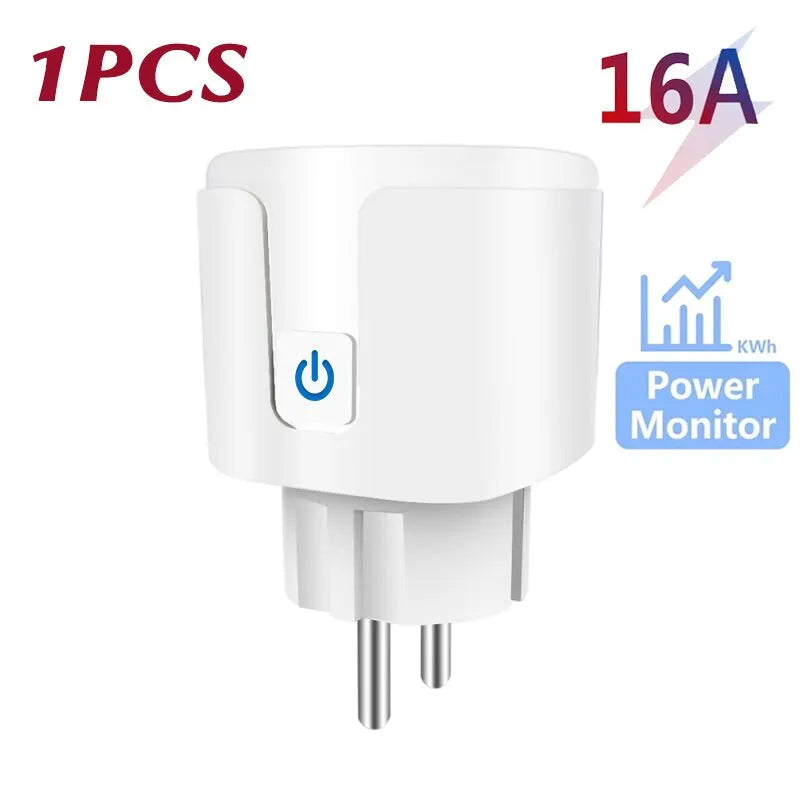 Smart Socket EU 20A Wifi Smart Plug With Power Monitoring Smart Home Voice Control Support Google Assistant Alexa Alice