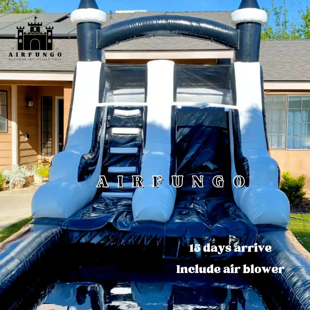 Tobogán Acuático Hinchable de Grado Comercial con Piscina de Salpicaduras, Castillo Hinchable para Adultos y Niños, Incluye Soplador, Personalizable