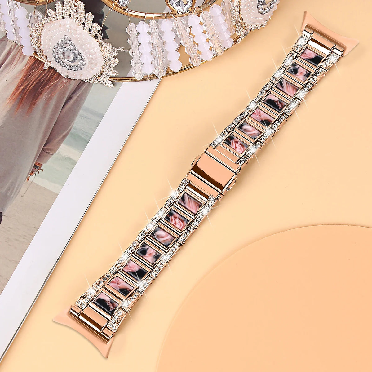 Google Pixel Watch 41mm Diamond Zinc Alloy Bracelet Band