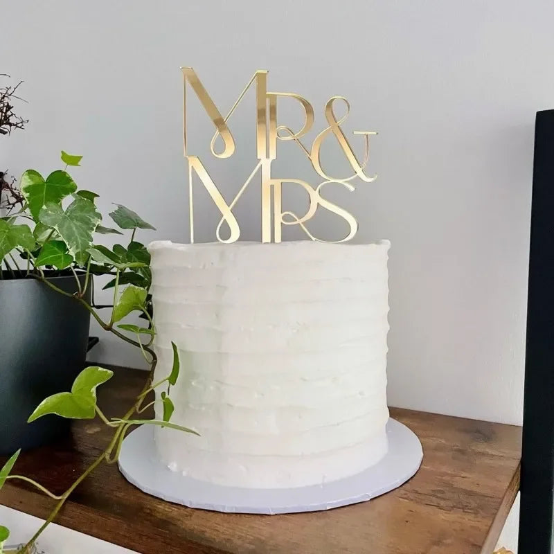 Ins Gold Acrylic Ring Wedding Cake Topper Bride Groom Proposal Party Wedding Cake Topper for Engagement Gift Dessert Decoration