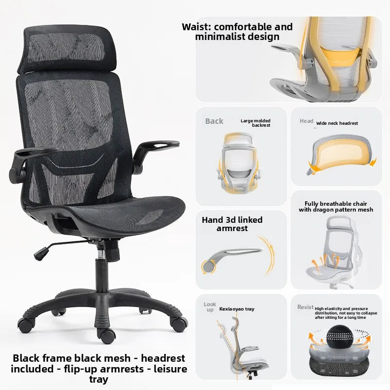 Silla ergonómica multifuncional, silla de conferencia para ordenador, silla de escritorio, aprendizaje, respaldo, silla para juegos