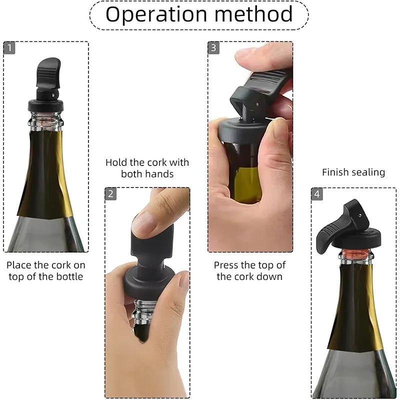 Tapones de silicona para vino de 3 piezas, tapones de botella de vino reutilizables, tapones de botella de bebida manual expansibles, tapones de botella al vacío
