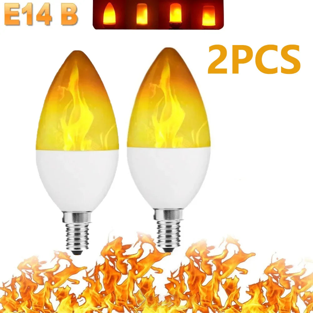 2 bombillas LED de llama simulada E14 de 9W AC85-265V, luces para el hogar, accesorios electrónicos, bombillas de efecto de luz de llama, lámpara