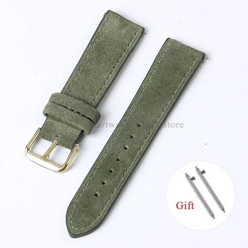 Amazfit Leather Watch Strap Vintage Suede Quick Release - Handmade Stitching