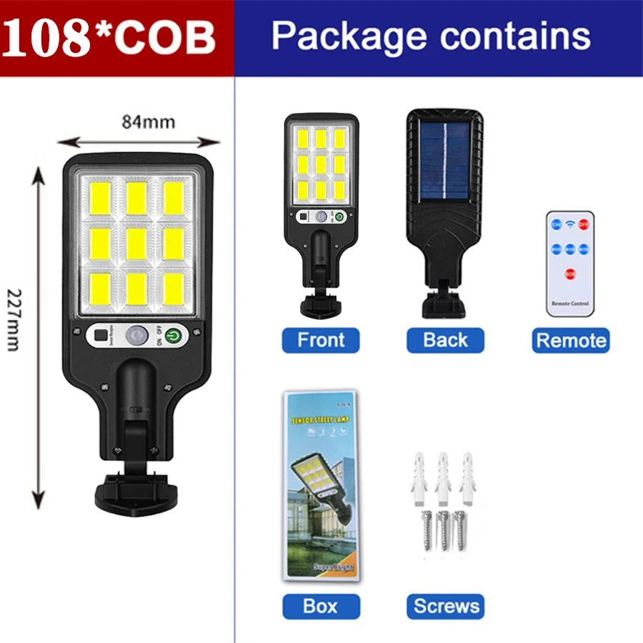 Solar Light Outdoor,PIR Motion Sensor Security Lights Street Garden Lamp Wall Lamps Waterproof With 180° Outside