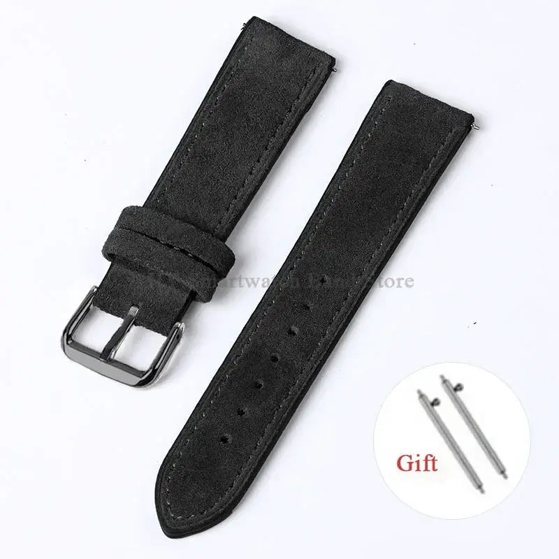 Amazfit Leather Watch Strap Vintage Suede Quick Release - Handmade Stitching