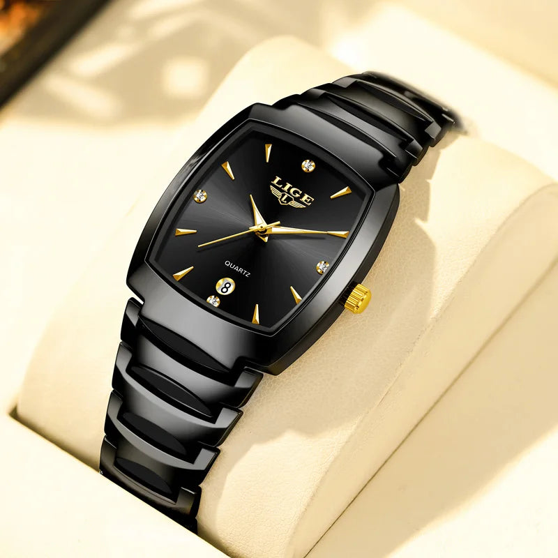 Women's Stainless Steel Rectangular Quartz Dress Watch