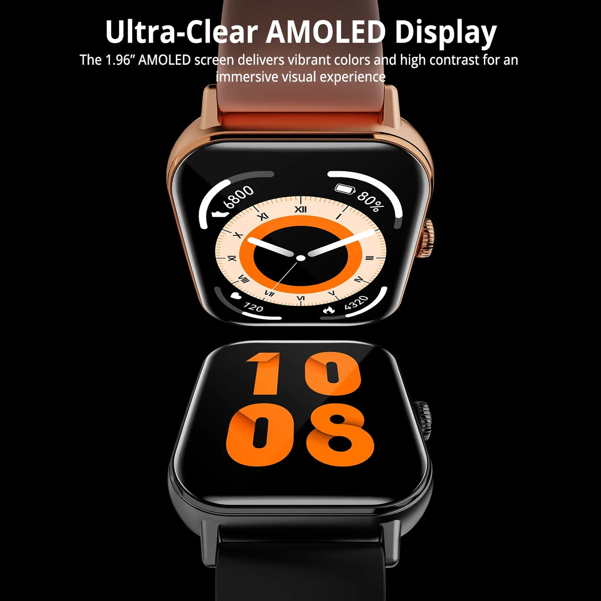 AIWR Peps 1S Smart Watch, GPS 1.96" AMOLED Smartwatch, AI Watch Faces ChatGPT, Bluetooth Calling 5ATM Waterproof for Android iOS