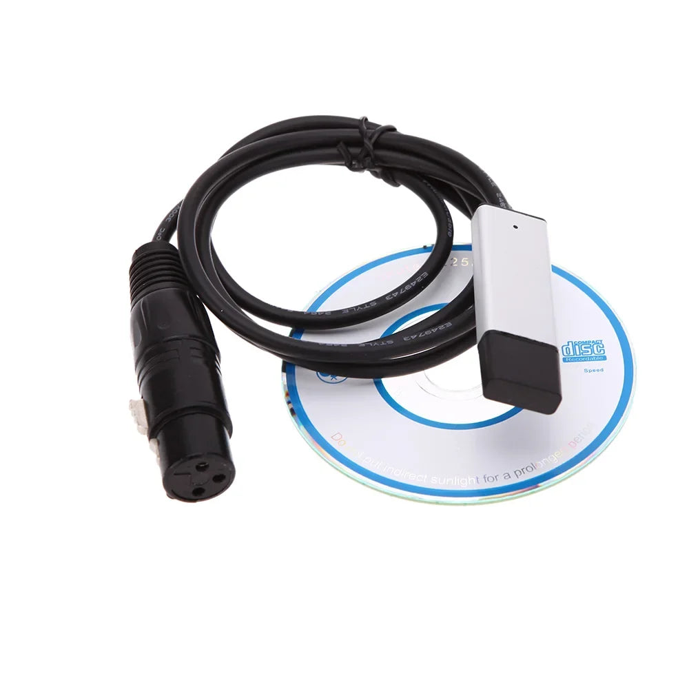 Lixada USB Lighting Console USB to DMX Interface Adapter LED DMX512 Computer PC Stage Lighting Controller Dimmer