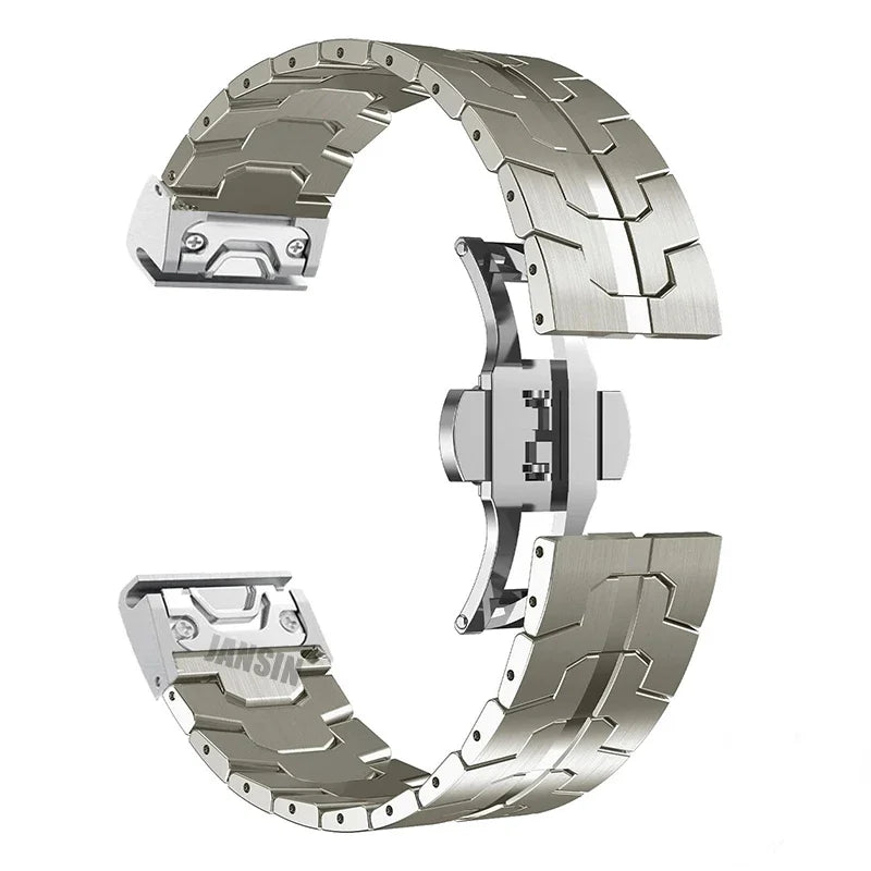 Garmin Stainless Steel Smartwatch Band - QuickFit Metal Bracelet