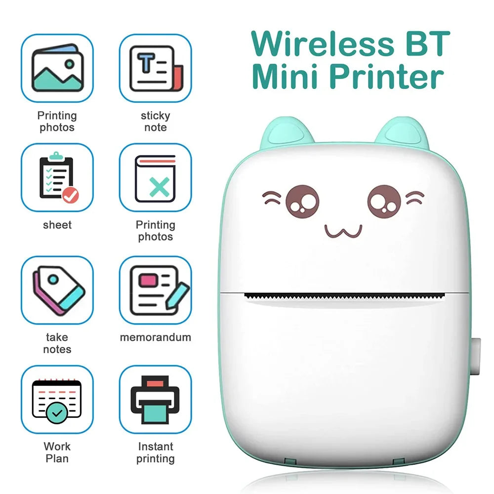 Mini Bluetooth Label Printer – Portable Wireless Thermal Sticker Printer