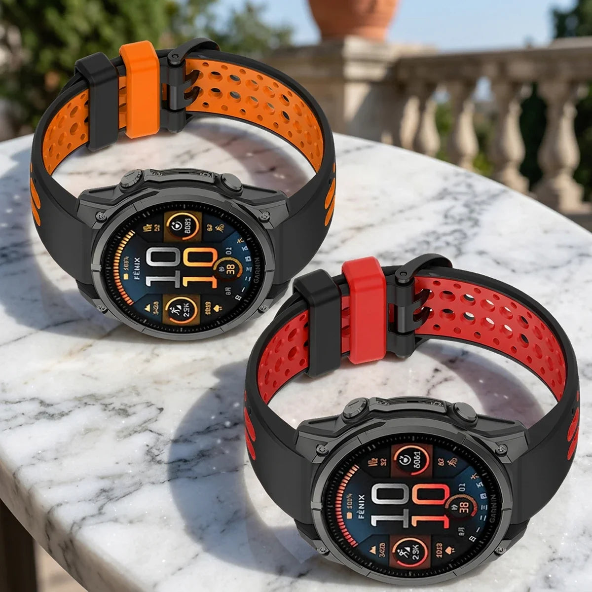 Garmin Two-Tone Silicone Smartwatch Band - QuickFit Sport Strap