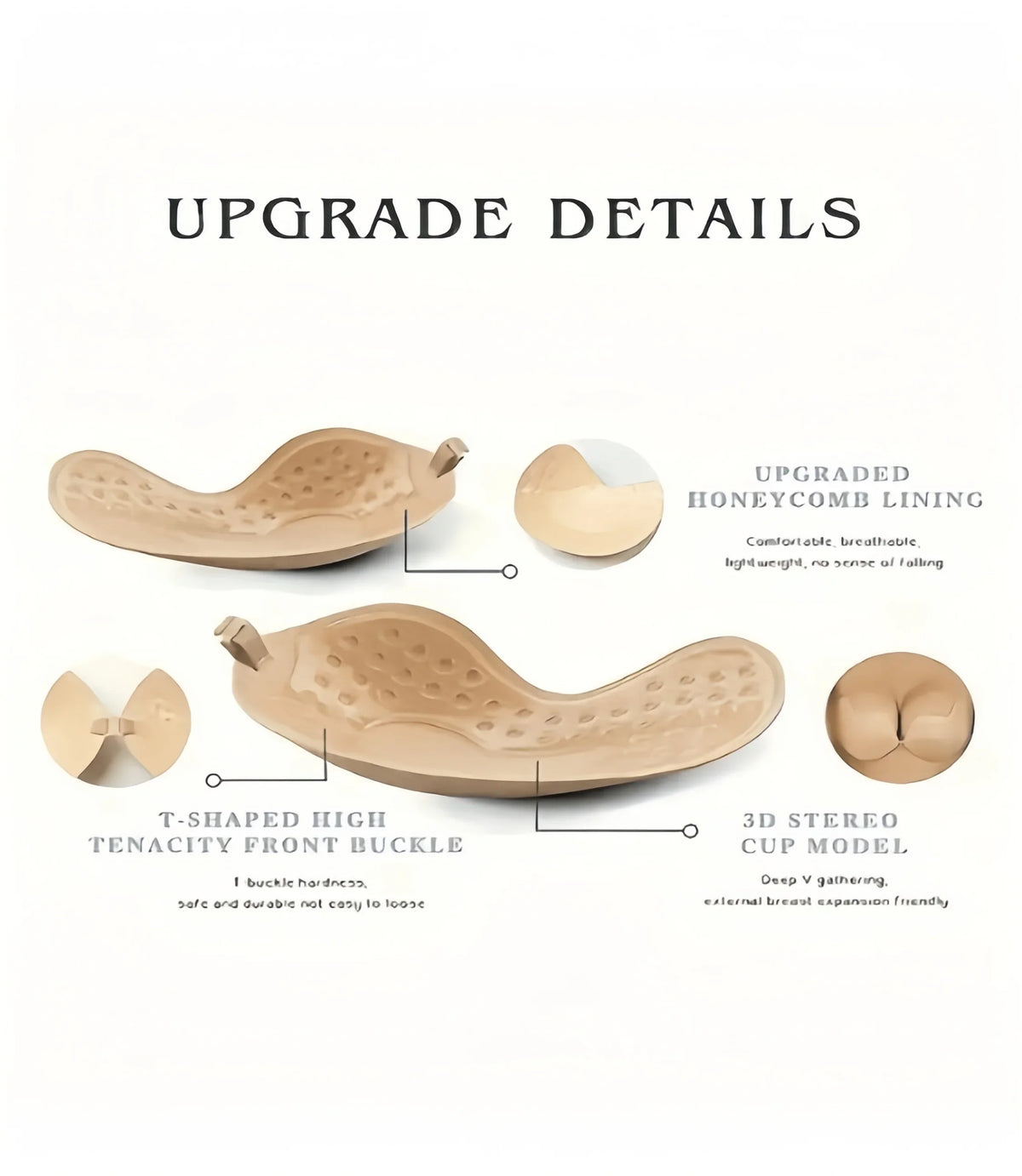 Adhesive bra, breathable adhesive bra, invisible strapless silicone bra, suitable for backless wear