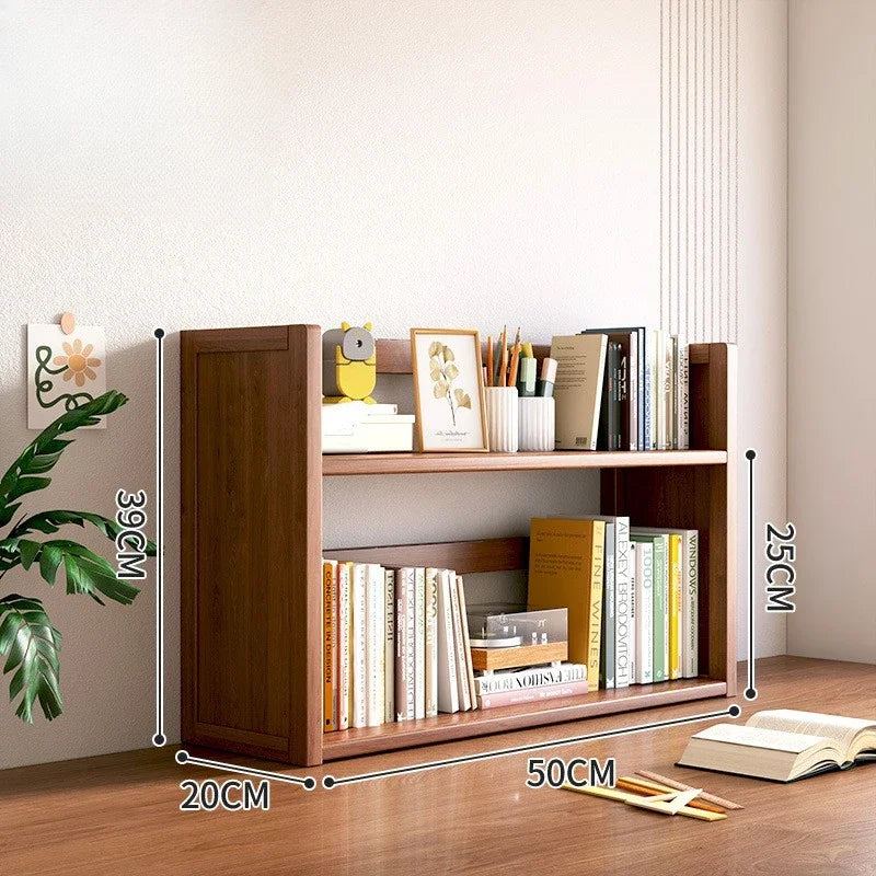 Household Goods Simple Desktop Bookshelf Dormitory Multi-layer Storage Rack Home Student DeskSolid Wood With Extraction Rack