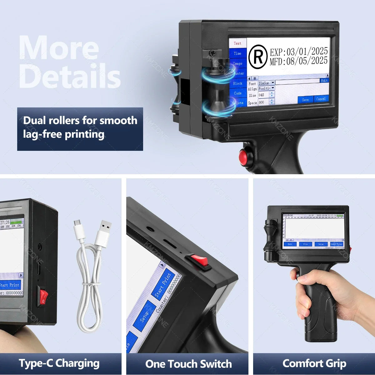 Portable Handheld Inkjet Printer, TIJ Coding Machine with Touch Screen