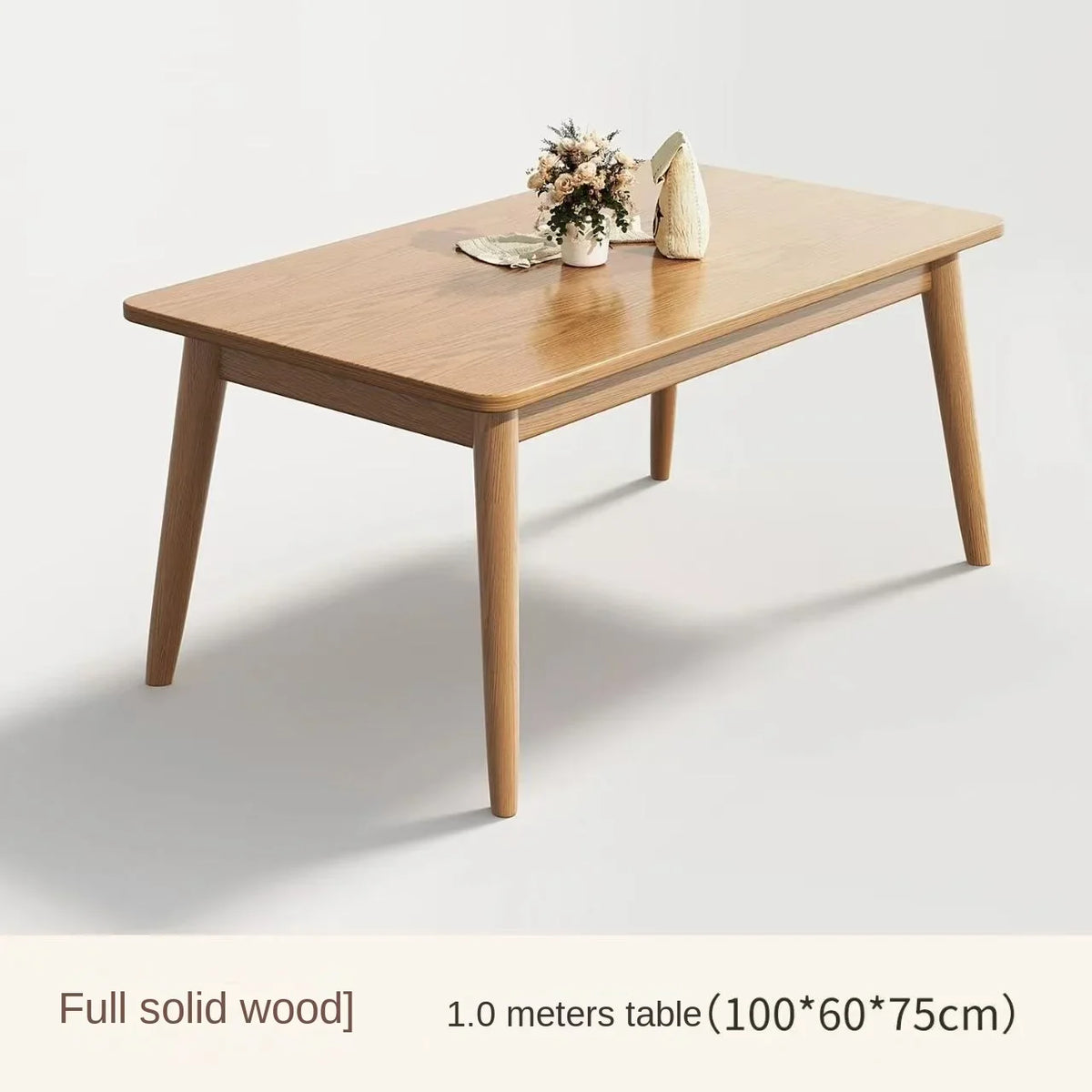 Solid wood dining table modern home rectangular dining table Japanese style dining table small apartment simple