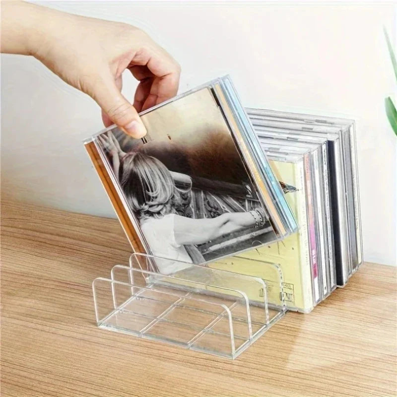 Organizador de DVD/CD, bandeja organizadora de paletas de sombras, estante de cosméticos, compartimento para herramientas de maquillaje, estante organizador de gafas de sol