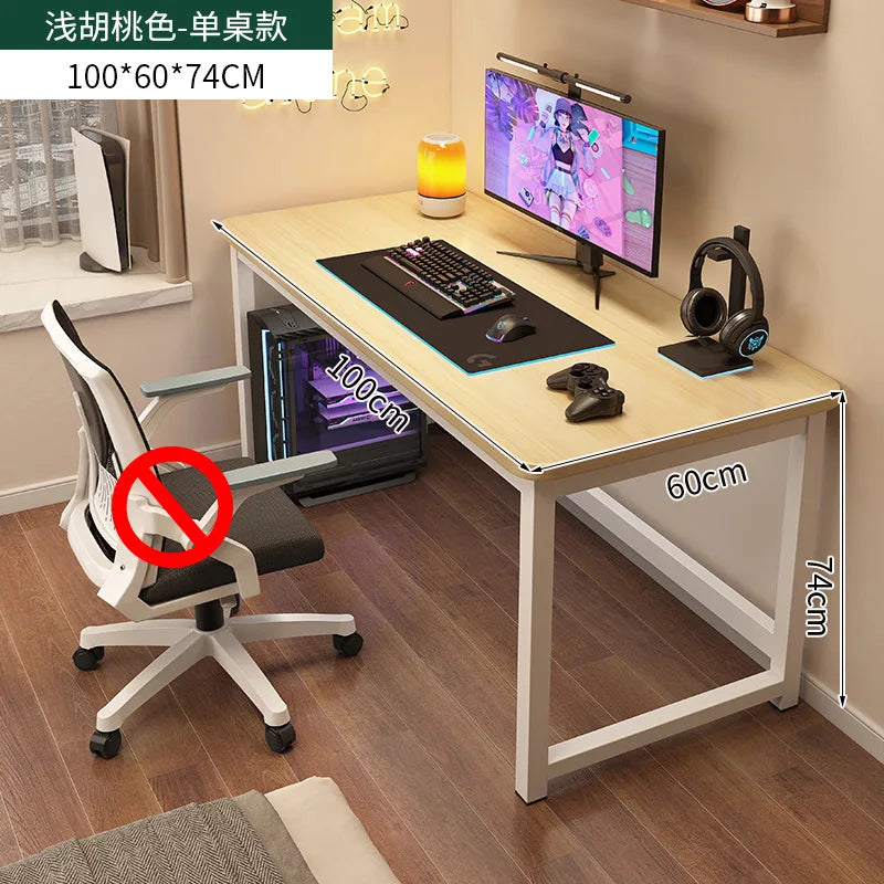 Ergonomic Computer Desk Gaming Desk Folding Adjustable Height Office Study Table Space Saving L Shaped Small Room Furniture