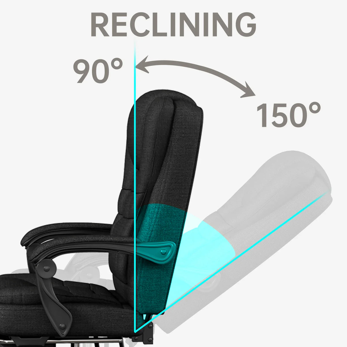 Silla ergonómica de oficina ejecutiva - Silla de respaldo alto con reposacabezas y soporte lumbar, silla premium para oficina en casa - Altura ajustable