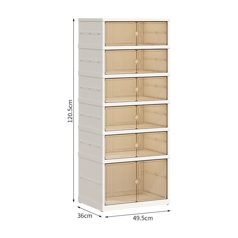 Household Goods Home Dust-proof  No Installation Foldable Transparent Folding Shoe Box, Large Capacity Shoe Storage Box