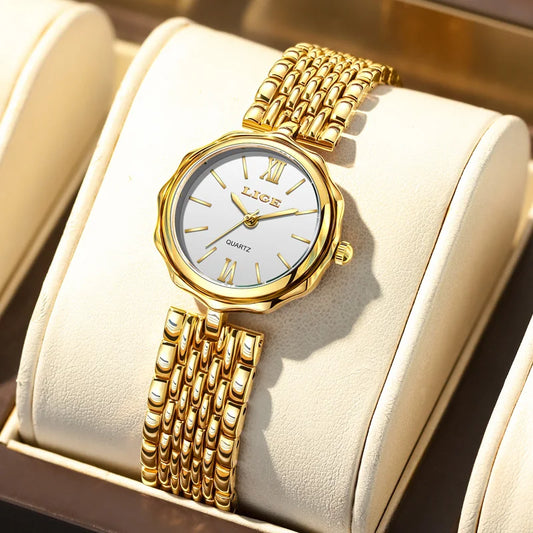 Women's Gold Alloy Bracelet Watch 28mm Roman Dial Quartz