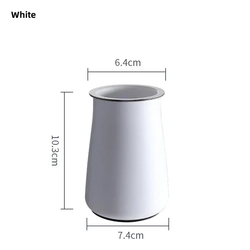 JUSTINLAU 3 en 1 Tazas de café en polvo con filtro de acero inoxidable, tamizador de café con tapa, taza para moler café, accesorios de café