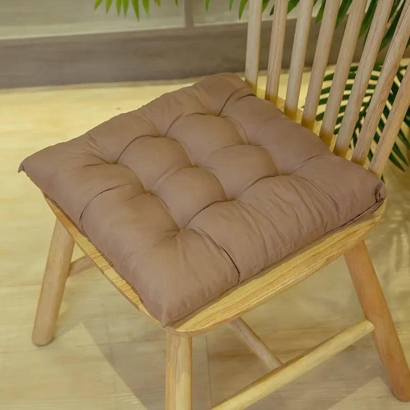 Cojín cuadrado de asiento de 40x40cm, cojines de interior con lazos, alfombrilla de silla suave, cómoda y antideslizante para escritorio de oficina YY098