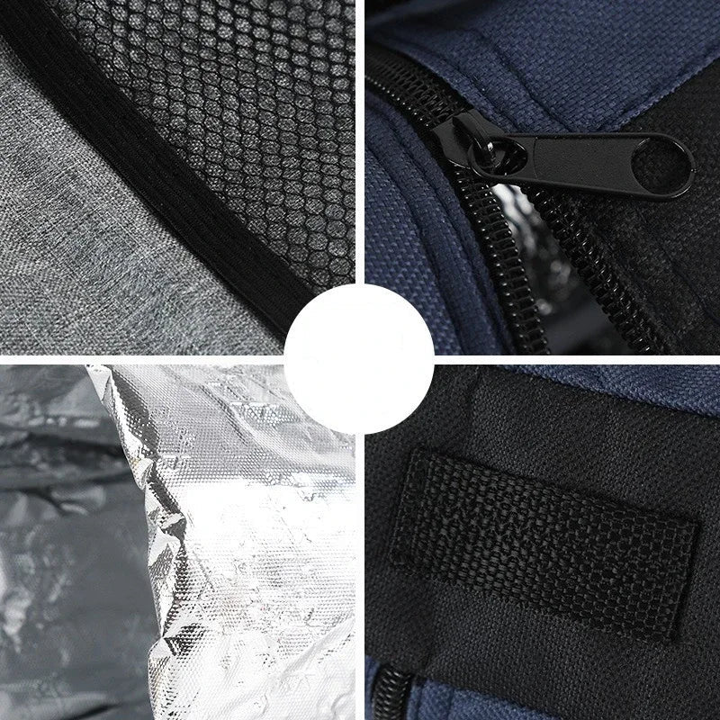 Bolsa Térmica Portátil con Correas de Transporte, Funda Aislante de Tela Oxford, Película de Aluminio, para Viajes, Camping, Mantiene las Bebidas Frías/Calientes