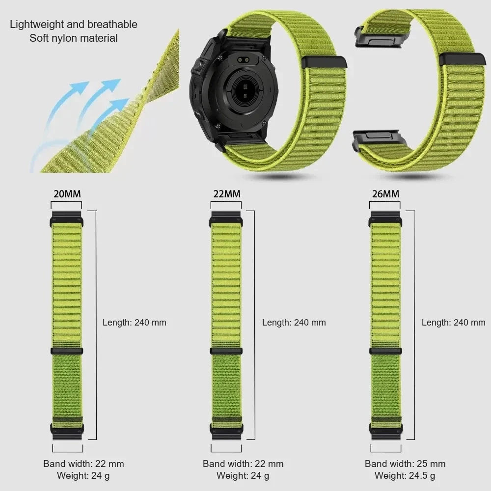 Garmin Nylon Smartwatch Band - Quick-Release Sport Strap