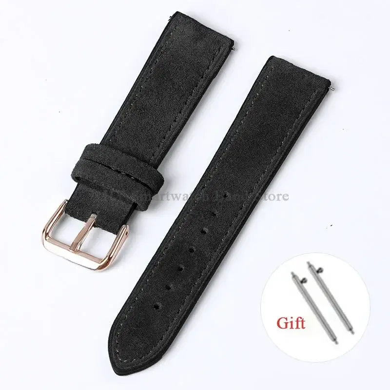 Amazfit Leather Watch Strap Vintage Suede Quick Release - Handmade Stitching