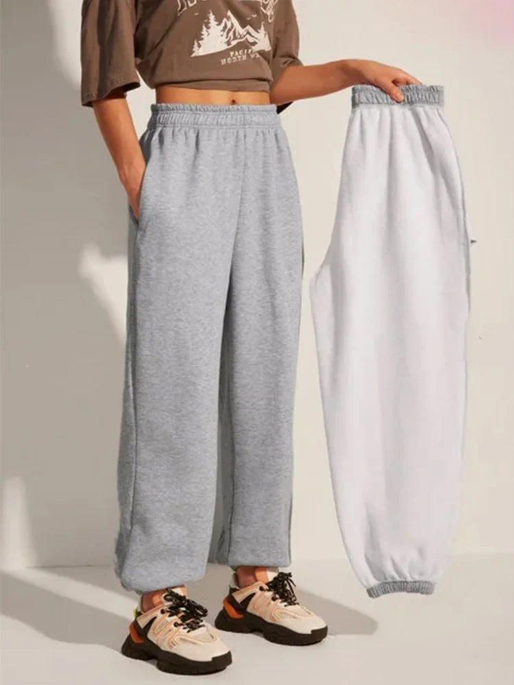 Comfortable High Waist Sweatpants for Women Stretchy and Soft Everyday Pants with Elastic Waistband