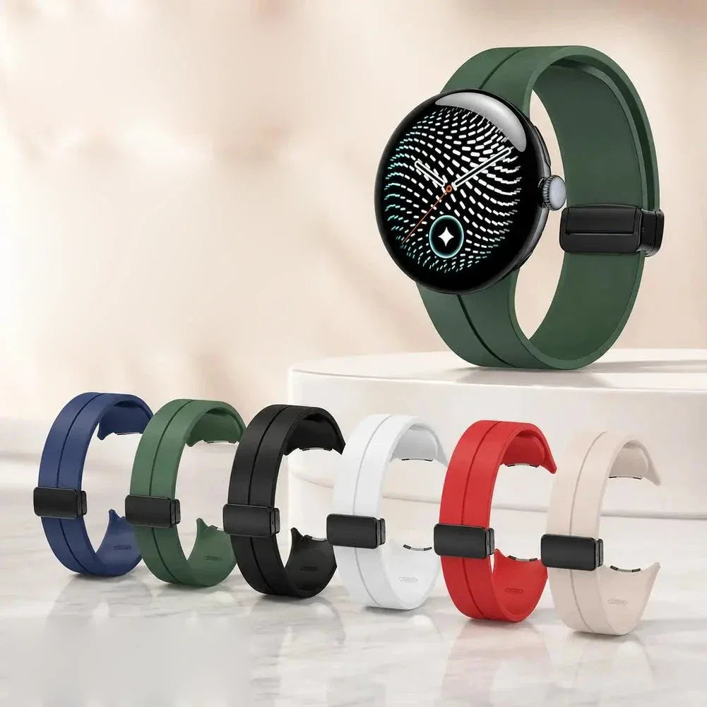 Google Pixel Watch Magnetic Silicone Folding Buckle Band