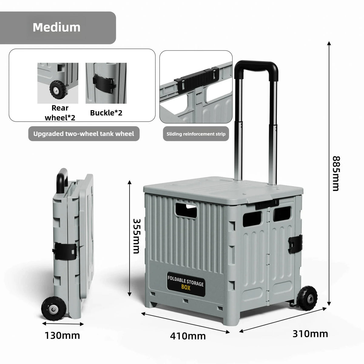Household multi-functional shopping trolley, portable folding shopping trolley, trailer, camping, large-capacity storage box