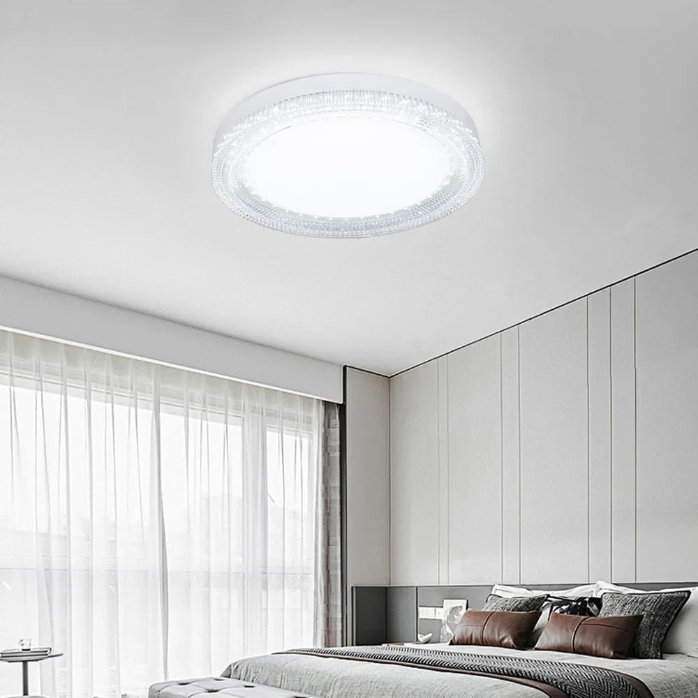 Lámpara de techo LED redonda ultrafina para dormitorio, luz blanca neutra, blanca fría, blanca cálida, 48W 36W 24W 18W, AC90-260V