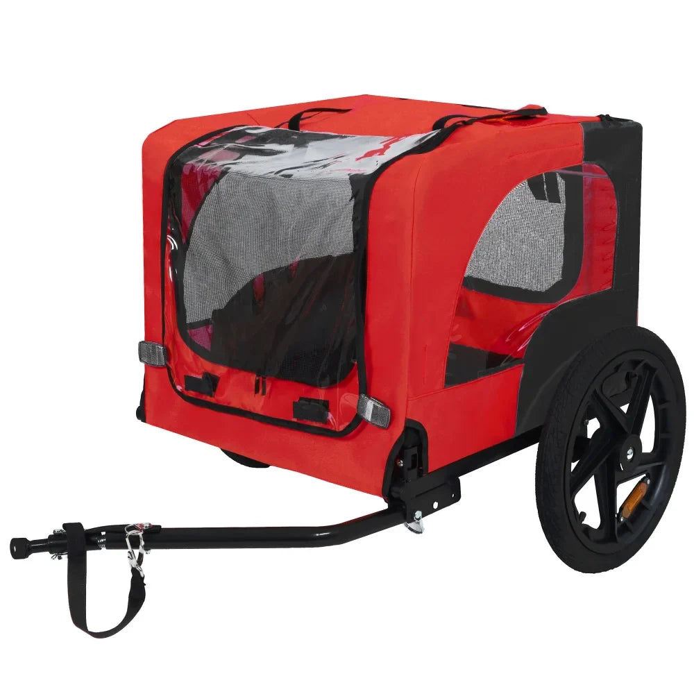 Remolque para bicicleta para perros, carro para mascotas, plegado fácil, ruedas de liberación rápida, suelo antideslizante, correa interna, para mascotas pequeñas y medianas