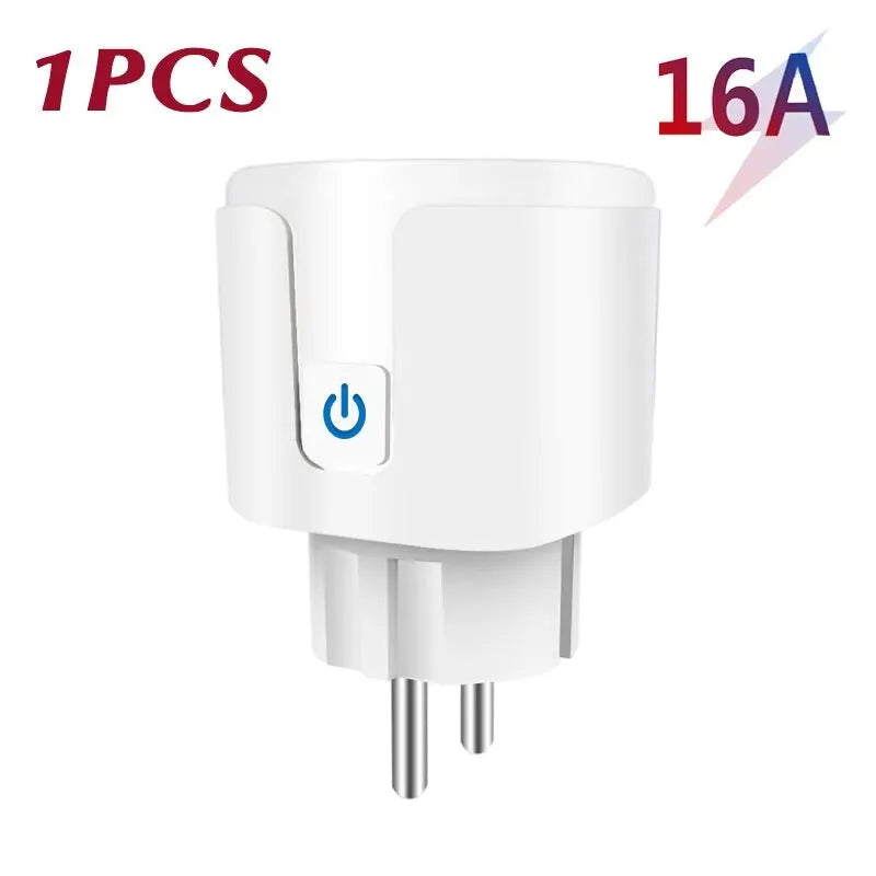 Smart Socket EU 20A Wifi Smart Plug With Power Monitoring Smart Home Voice Control Support Google Assistant Alexa Alice