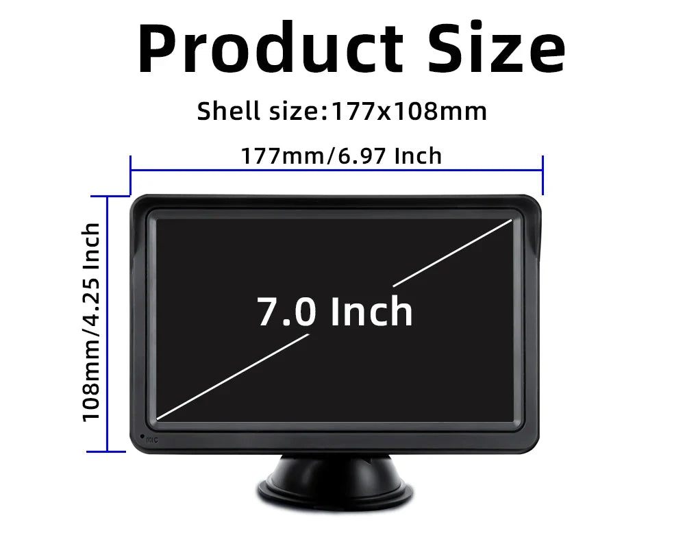 7 Inch Wireless CarPlay Screen – Portable Touch Display for Apple CarPlay and Android Auto