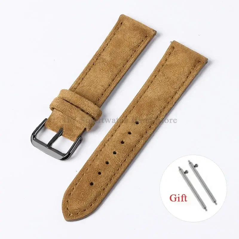 Amazfit Leather Watch Strap Vintage Suede Quick Release - Handmade Stitching