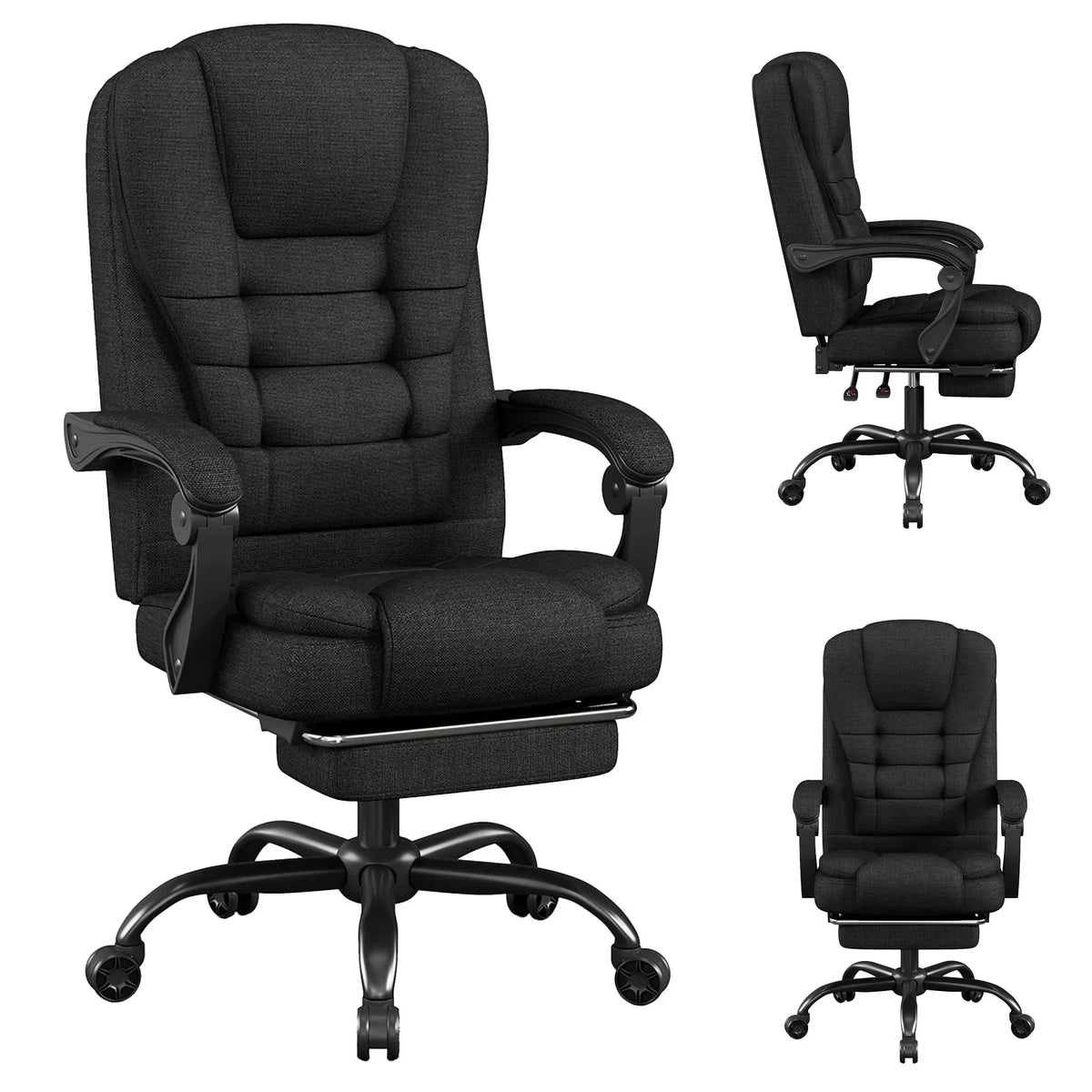 Silla ergonómica de oficina ejecutiva - Silla de respaldo alto con reposacabezas y soporte lumbar, silla premium para oficina en casa - Altura ajustable