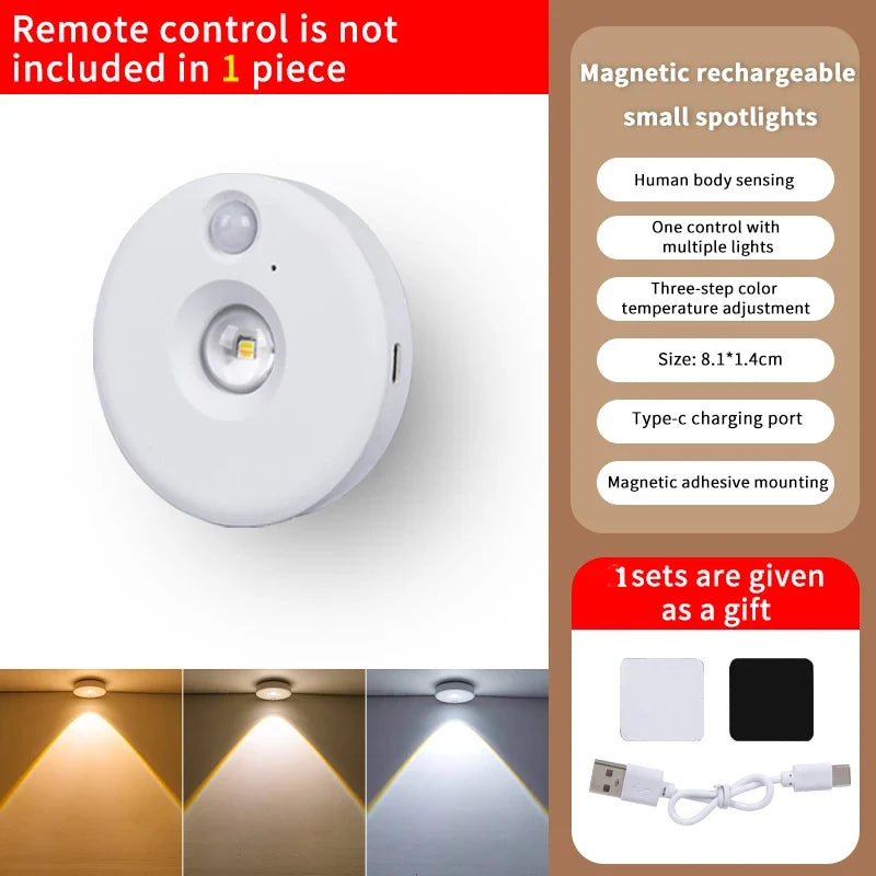 PIR Motion Sensor LED Under Cabinet Lamp Dimmable Rechargeable Night Light Stairs Closet Room Aisle Tube Bar Detector Bulb