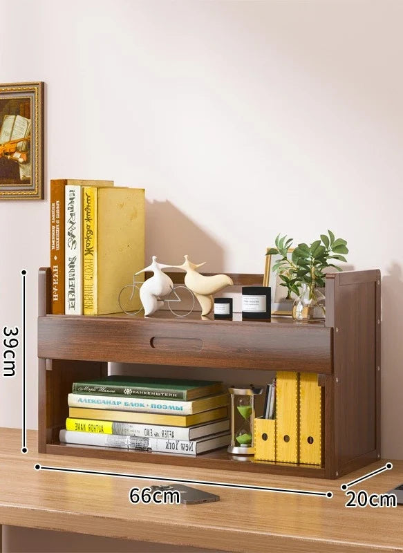 Household Goods Simple Desktop Bookshelf Dormitory Multi-layer Storage Rack Home Student DeskSolid Wood With Extraction Rack
